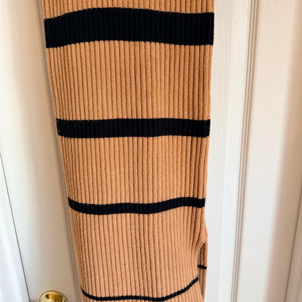 Lumiere Black and Camel Striped Ribbed Maxi Dress - Picture 3 of 8